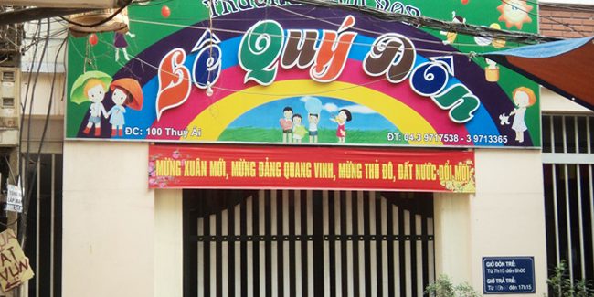 Mẫu bảng hiệu quảng cáo trường mầm non - Quảng Cáo Kiến Trẻ