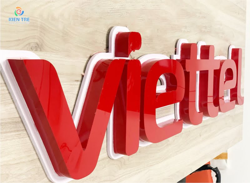 Xưởng gia công logo mica hút nổi thương hiệu Viettel số lượng lớn, uy tín, chuyên nghiệp