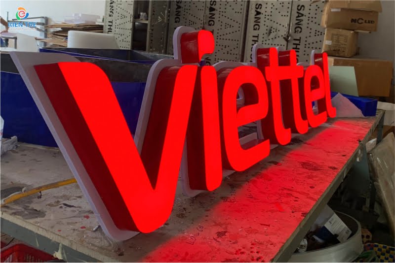Gia Công Chữ Nổi Bảng Hiệu Đẹp | Logo Viettel Backdrop