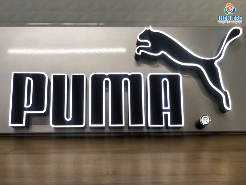 Mẫu chữ nổi quảng cáo inox uốn ngược đẹp, sang cho thương hiệu PUMA